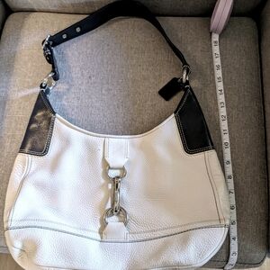 Vintage Leather White Coach Hobo Bag